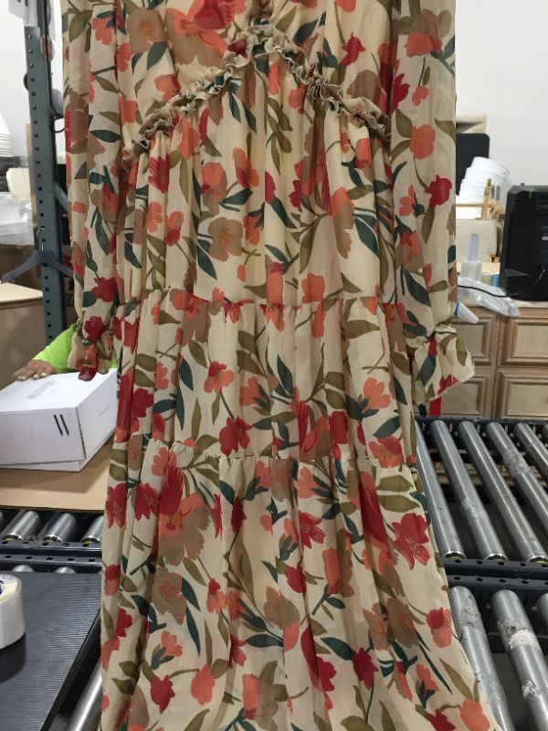 Photo 1 of Ladies Light and Sheer Long Dress Beige [Size L/XL]