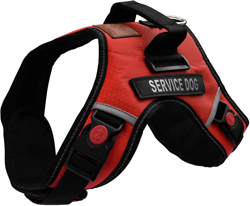 Photo 2 of [M/L] Albcorp Service Dog Vest Harness - Reflective, Adjustable Straps, Comfy Mesh Padding, and 2 Hook and Loop Removable