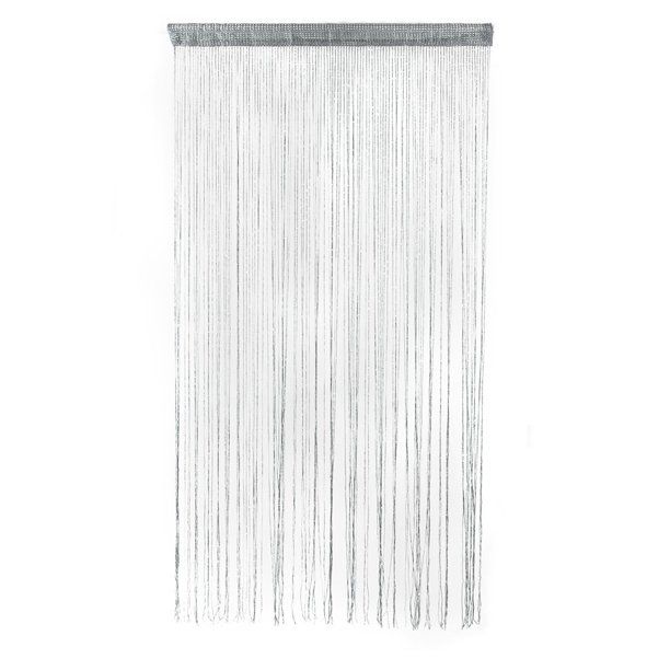 Photo 1 of [2 Pack] Dew Drop Glitter String Curtain Panel Wall Door Partition Room Divider (Silver Gray) 100x200cm
