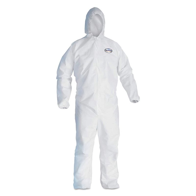 Photo 1 of KleenGuard 44325 A40 Elastic-Cuff and Ankles Hooded Coveralls, White, 2X-Large (Case of 25)