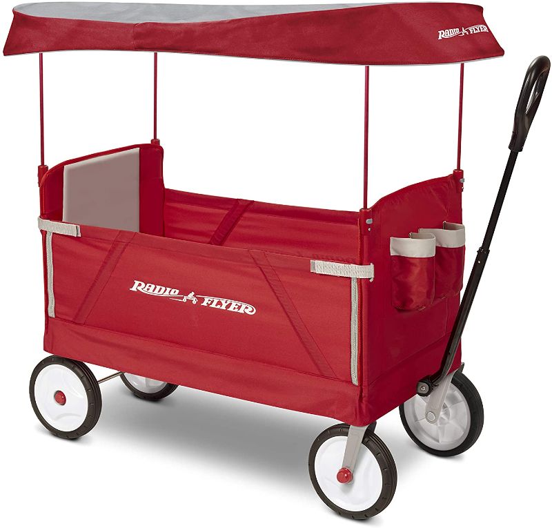 Photo 1 of Radio Flyer 3-In-1 EZ Folding, Outdoor Collapsible Wagon for Kids & Cargo, Red