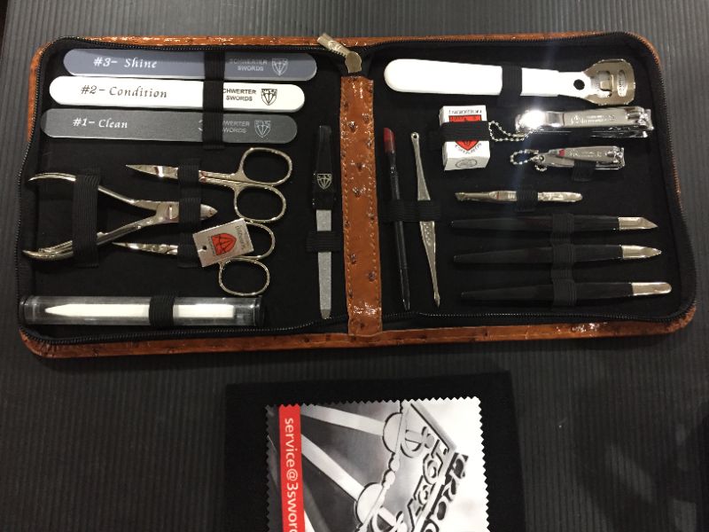 Photo 3 of 3 Swords Germany - brand quality 23 piece manicure pedicure grooming kit set