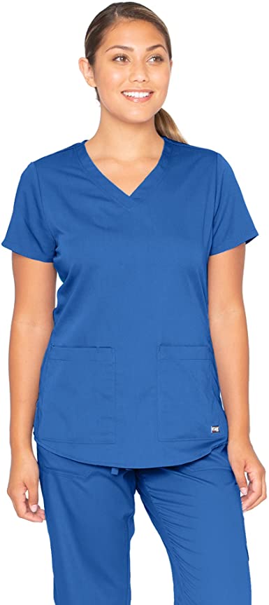 Photo 1 of Grey's Anatomy Women's 71166 Two Pocket V-Neck Scrub Top With Shirring Back [Size L]