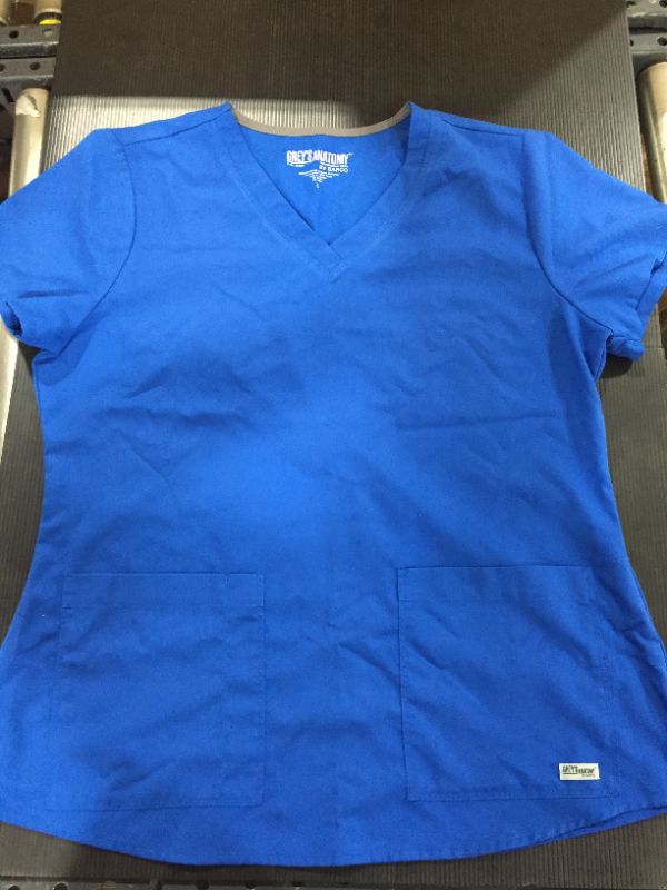 Photo 3 of Grey's Anatomy Women's 71166 Two Pocket V-Neck Scrub Top With Shirring Back [Size L]