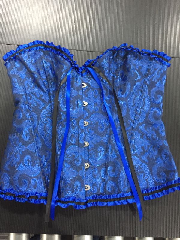 Photo 1 of Blue and Black Lace up Corset [Size XL]