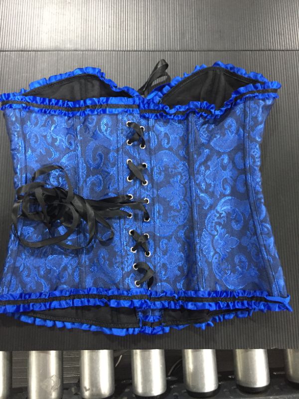 Photo 2 of Blue and Black Lace up Corset [Size XL]