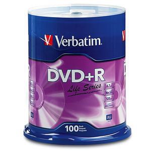 Photo 1 of 10 Pack!!! Verbatim Life Series DVD+R 4.7GB 16x Recordable Blank Disc 100 Pack Spindle 1000 TOTAL!