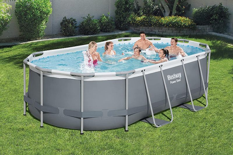 Photo 1 of Bestway 1056622USX22 Above Ground Frame Pools, 14' x 8'2" x 39.5", Grey
