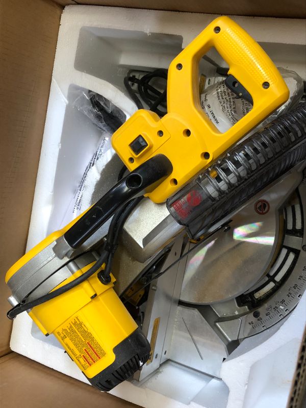 Photo 6 of DEWALT Miter Saw, 12-Inch, Double Bevel, Compound, XPS Cutline, 15-Amp (DWS716XPS)
