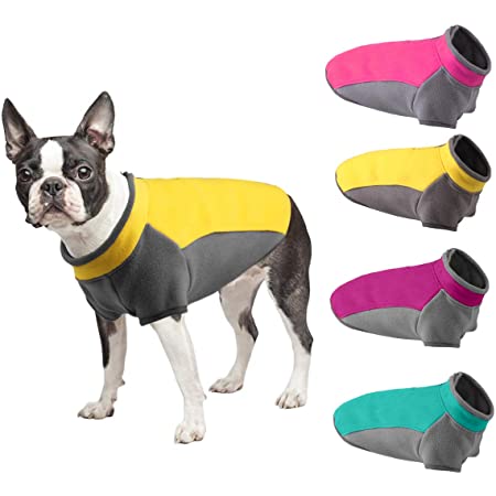 Photo 1 of ACKERPET Dog Fleece Vest, Half Zip Pullover Small Dog Sweater, Puppy Jacket Winter Cold Weather Dog Vest Clothes for Small Medium Dogs Girl or Boy (Yellow, XL)