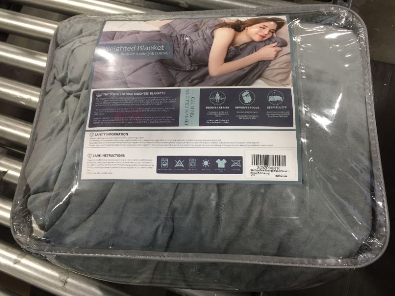 Photo 2 of Adult Weighted Blanket Queen Size?15lbs 60"x80"? Heavy Blanket with Premium Glass Beads, (Dark Grey)