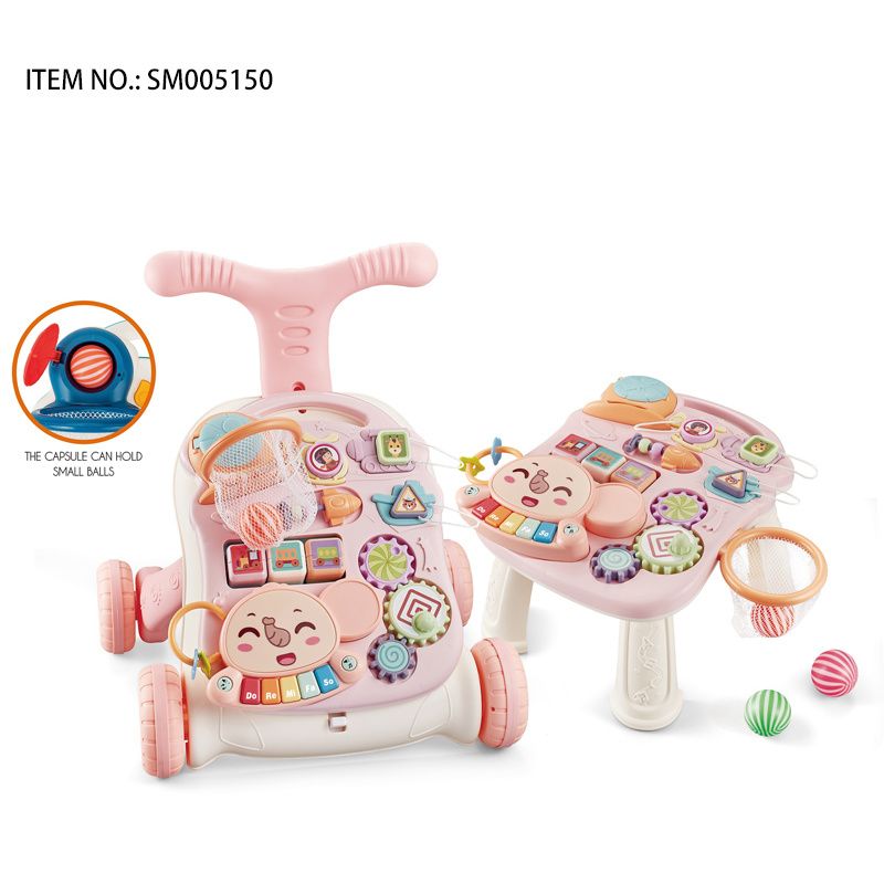 Photo 1 of Multifunction Musical Baby Stroller 2 in 1 Design Educational Table and Walker Toy Set