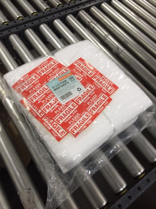 Photo 1 of 100-Pack 12" x 12" Foam Wrap Sheets Cushioning Foam, Moving and Packing Supplies, Fragile Stickers Included
