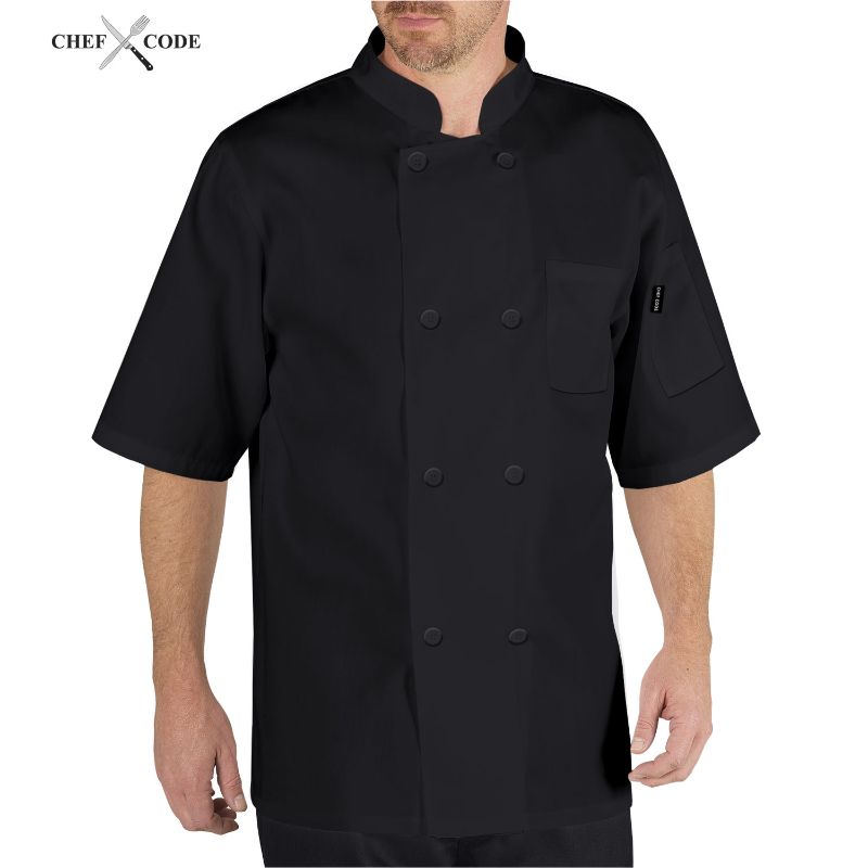 Photo 1 of Chef Code Basic Short Sleeve Chef Coat with Pearl Buttons [Size Small]