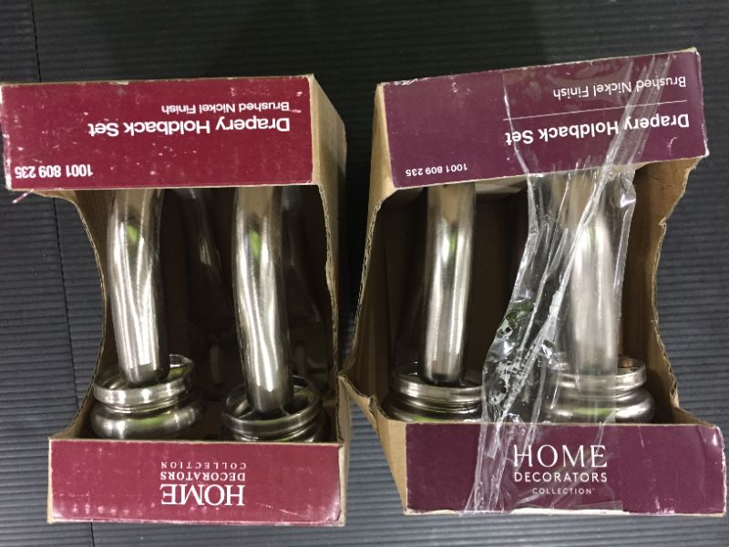 Photo 2 of 4 Pack- Home Decorators Collection Mix and Match 1 in. Curtain Holdback in Brushed Nickel