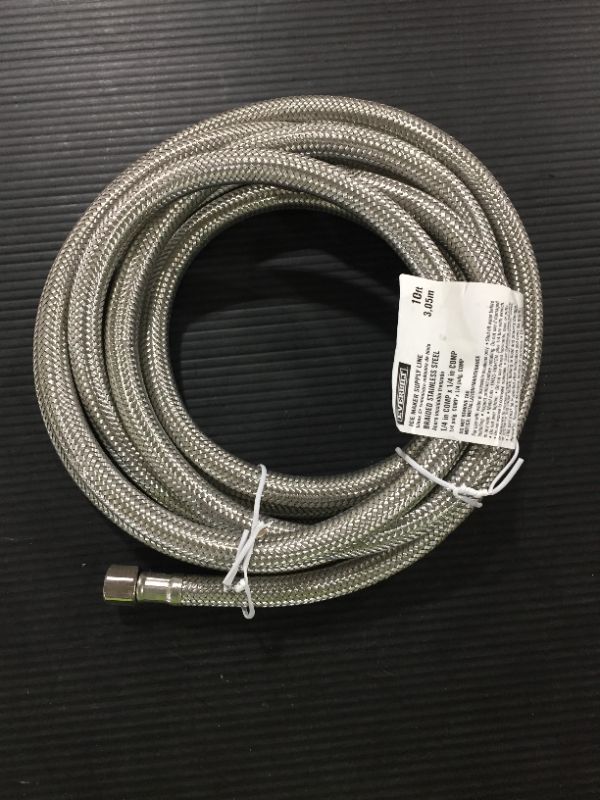 Photo 1 of 10 ft. Braided Stainless Steel Ice Maker Connector