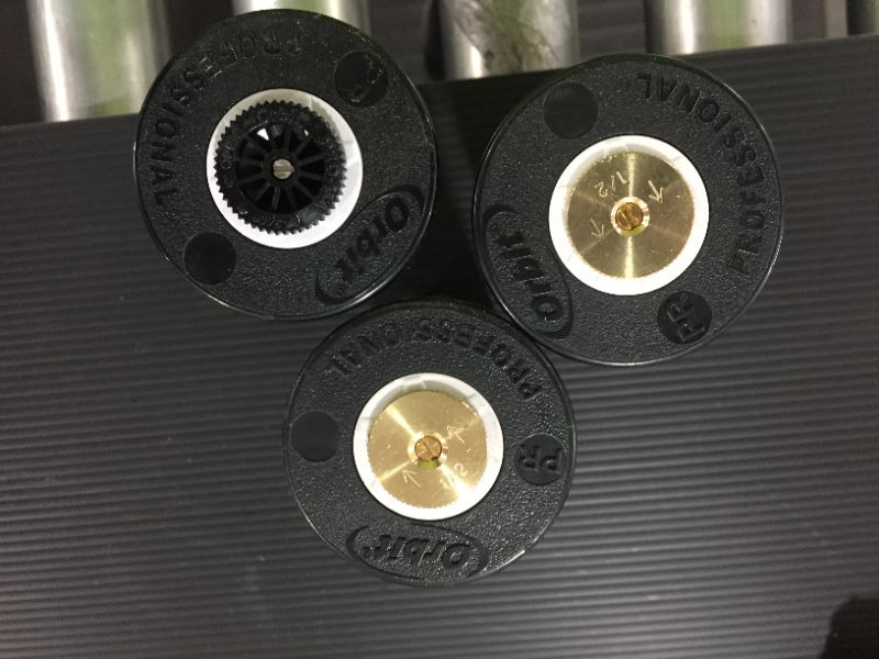 Photo 3 of [3 Pack] Orbit 3 in. Professional Pressure Regulated Spray Head Sprinkler with Brass Half Pattern Twin. Spray Nozzle, Black