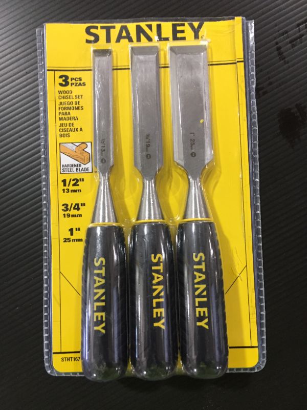Photo 2 of 150 Series Forged Steel Wood Chisel Set - Black & Yellow - Pack of 3