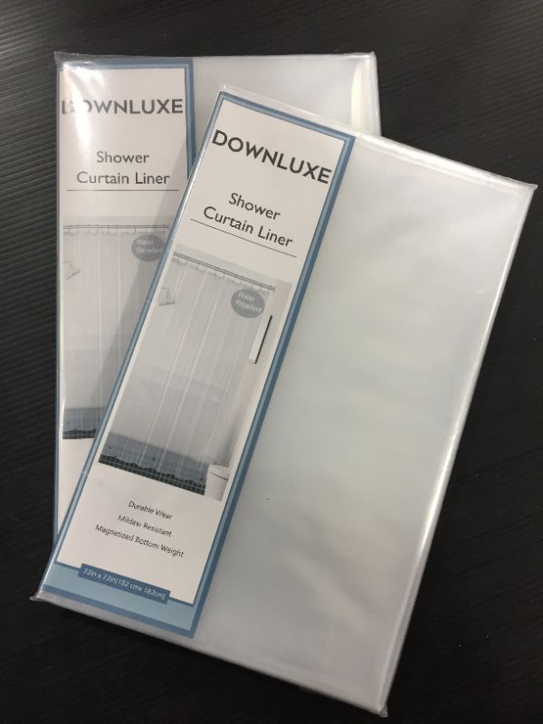 Photo 2 of [2 Pack] downluxe Clear Shower Curtain Liner 72x72 - PEVA 4 Gauge Light Weight,with Grommets Holes