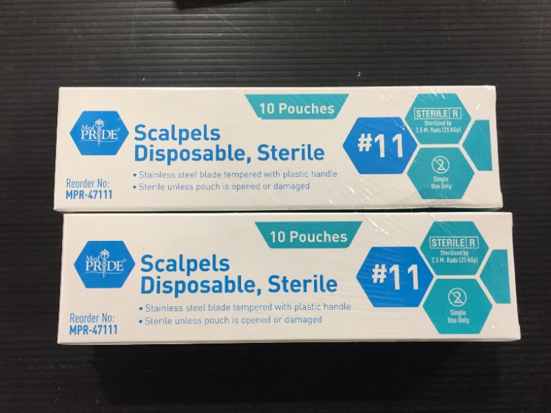 Photo 2 of [2 Pack] Medpride Disposable Scalpel Blades| #11 Sharp, Tempered Stainless-Steel Blades | Pack of 10