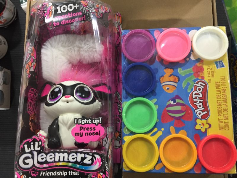 Photo 1 of Lil' Gleemerz Glowzer Furry Friend, Light up Interactive Talking Toy and Play-Doh 8-Pack Rainbow Non-Toxic Compound with 8 Colors (16 Oz)