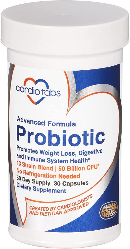 Photo 1 of Cardiotabs Advanced Formula Probiotic with 50 Billion CFU per Serving, 13 Strain Blend with DDS-1, Shelf Stable, Cardiologist Created Dietitian Approved
