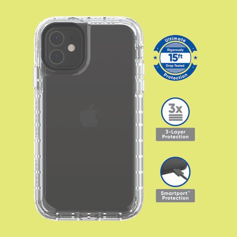 Photo 1 of Onn. Clear Rugged Case with Built-in Antimicrobial for iPhone 11
