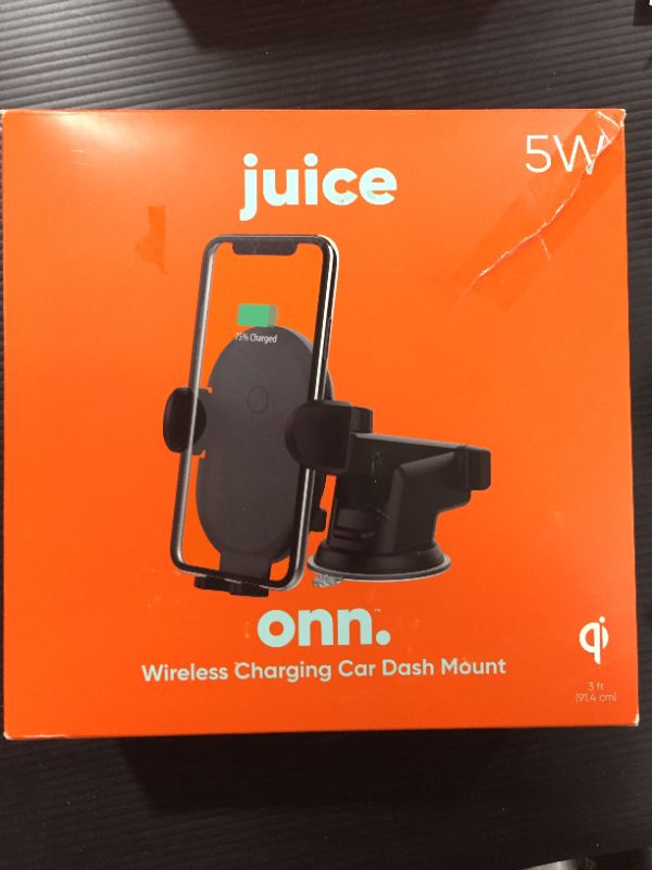 Photo 2 of Onn. Wireless Charging Car Dash Mount
