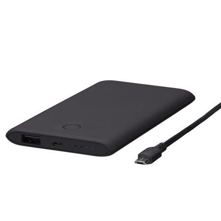 Photo 1 of Onn. Slim Portable Battery, 5000 MAh, Black
