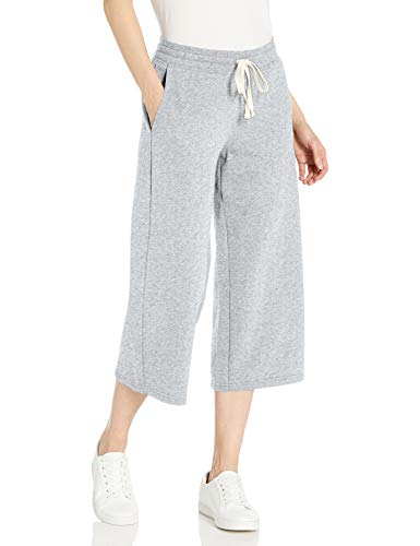 Photo 1 of Amazon Essentials Women's French Terry Fleece Wide-Leg Crop Sweatpant, Light Grey Heather, X-Large