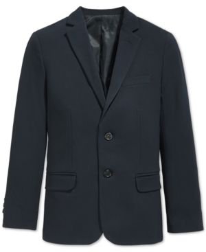 Photo 1 of Calvin Klein Boys' Bi-Stretch Blazer Suit Jacket, 2-Button Single Breasted Closure, Buttoned Cuffs Front Flap Pockets, Size 18