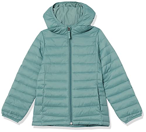 Photo 1 of Amazon Essentials Girls' Big Lightweight Water-Resistant Packable Hooded Puffer Jacket, Green, Medium