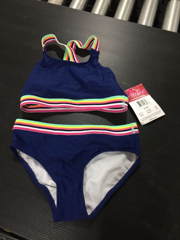 Photo 2 of Kanu Surf Girls' Tanya UPF 50+ Beach Sport Athletic Bikini Swimsuit, Bobby Navy, 10