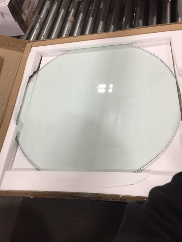 Photo 2 of Fab Glass and Mirror 46 Inch Round 1/4 Inch Thick Flat Polished Tempered Glass Table Top, Clear