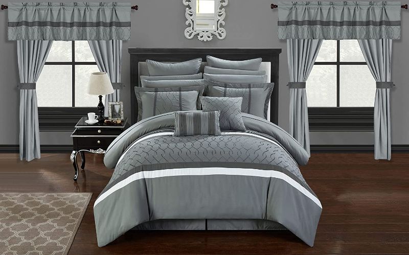 Photo 1 of Chic Home Dinah 24 Piece Bed in a Bag Comforter Set, King, Grey