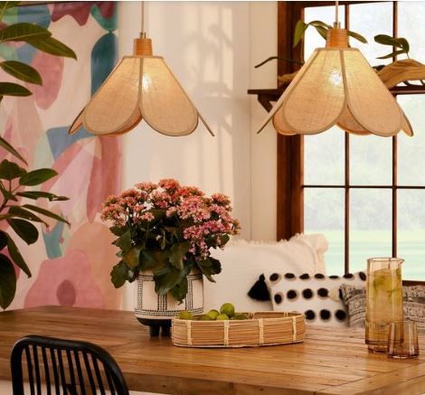 Photo 2 of Burlap Petal Ceiling Pendant - Opalhouse™ designed with Jungalow™

