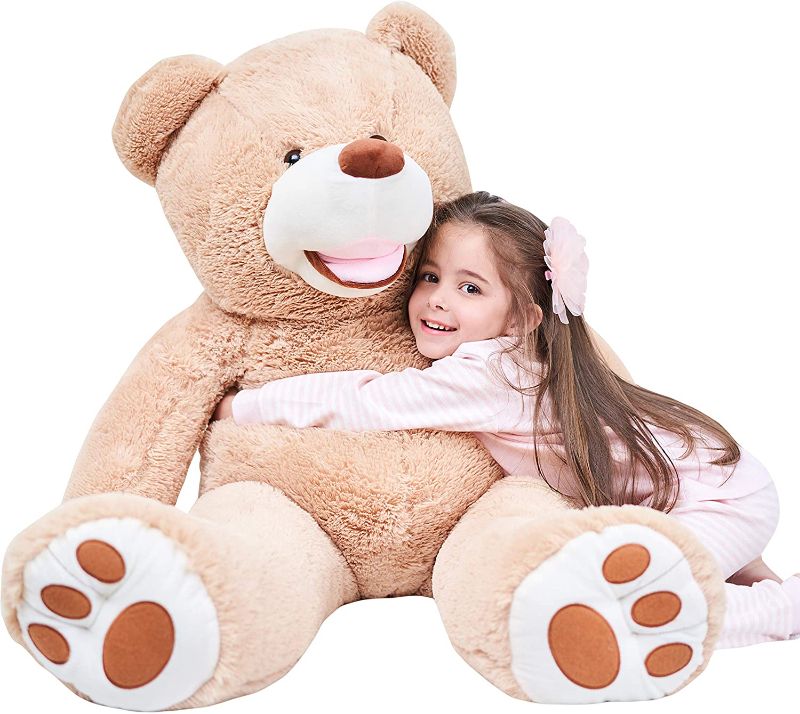 Photo 1 of IKASA Giant Teddy Bear Plush Toy Stuffed Animals (Brown, 39 inches)
