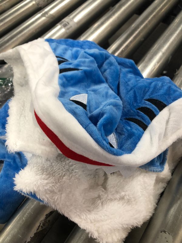 Photo 2 of Dog Cat Shark Costumes, Pet Halloween Christmas Cosplay Dress, Adorable Blue Shark Pet Costume,Animal Fleece Hoodie Warm Outfits Clothes (S Size)
