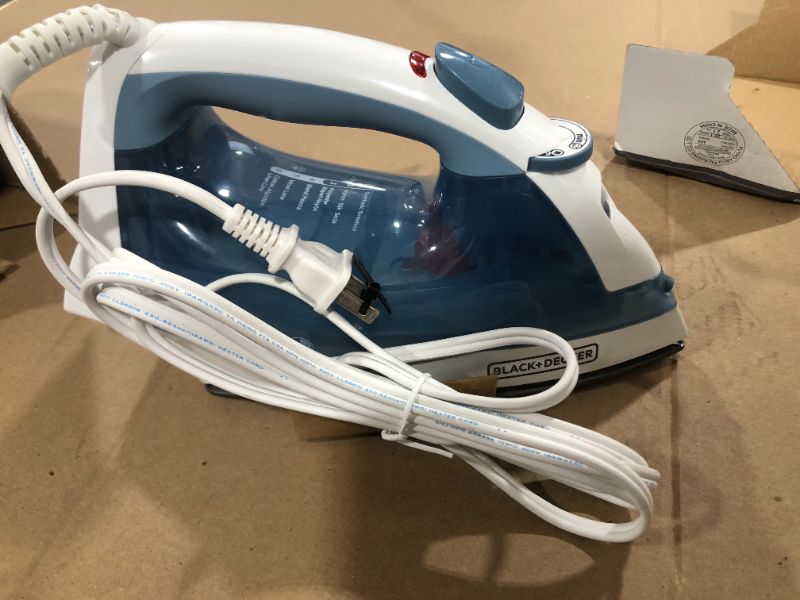 Photo 3 of BLACK+DECKER Easy Steam Compact Iron, IR40V , Blue 10.4 x 5.8 inches