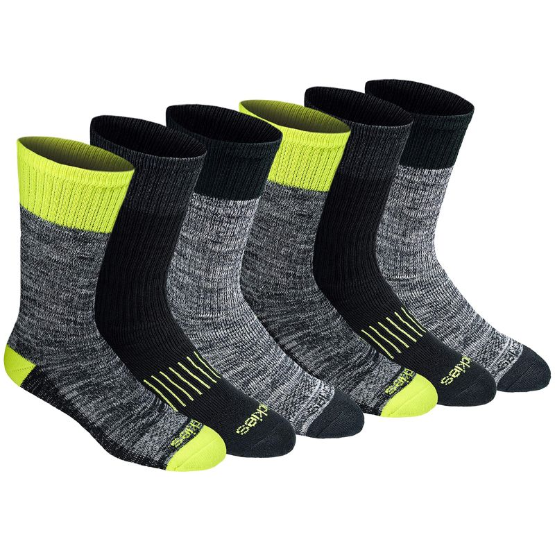 Photo 1 of Dickies Men's Dri-Tech Comfort Crew Work Socks 6-Pack Black/Bright Yellow, Large - Western and Thermal Socks at Academy Sports