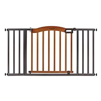 Photo 1 of Summer Decorative Wood & Metal Safety Baby Gate, New Zealand Pine Wood and a Slate Metal Finish - 32” Tall, Fits Openings up to 36” to 60” Wide, Baby and Pet Gate for Doorways