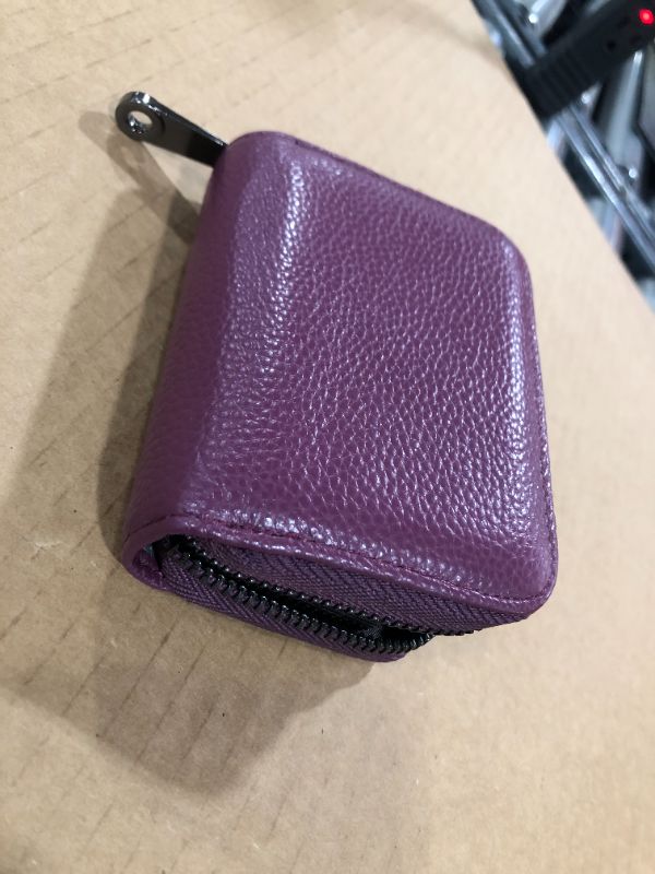 Photo 1 of HANJUN Card Holder Credit Card Wallet Classic Genuine Leather RFID Blocking Wallets Card Case for Men Women With 10 Individual Card Slots And 2 Cash Slots, Compact Size Cross Pattern, Fuchsia