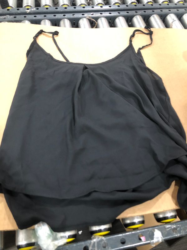 Photo 1 of BLACK CHIFFON TANK BLOUSE 
SIZE 18