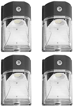 Photo 1 of CINOTON LED Wall Pack Light, 26W 3000lm 5000K (Dusk-to-Dawn Photocell,Waterproof IP65), 100-277Vac,150-250W MH/HPS Replacement, Outdoor Security Lighting (4pack)