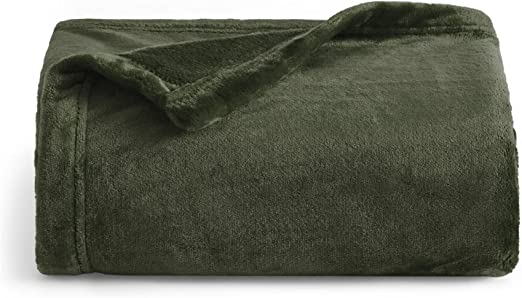 Photo 1 of edsure Olive Green Fleece Blanket Throw Blanket - 300GSM Throw Blankets for Couch, Sofa, Bed, Soft Lightweight Plush Cozy Blankets and Throws for Toddlers, Kids