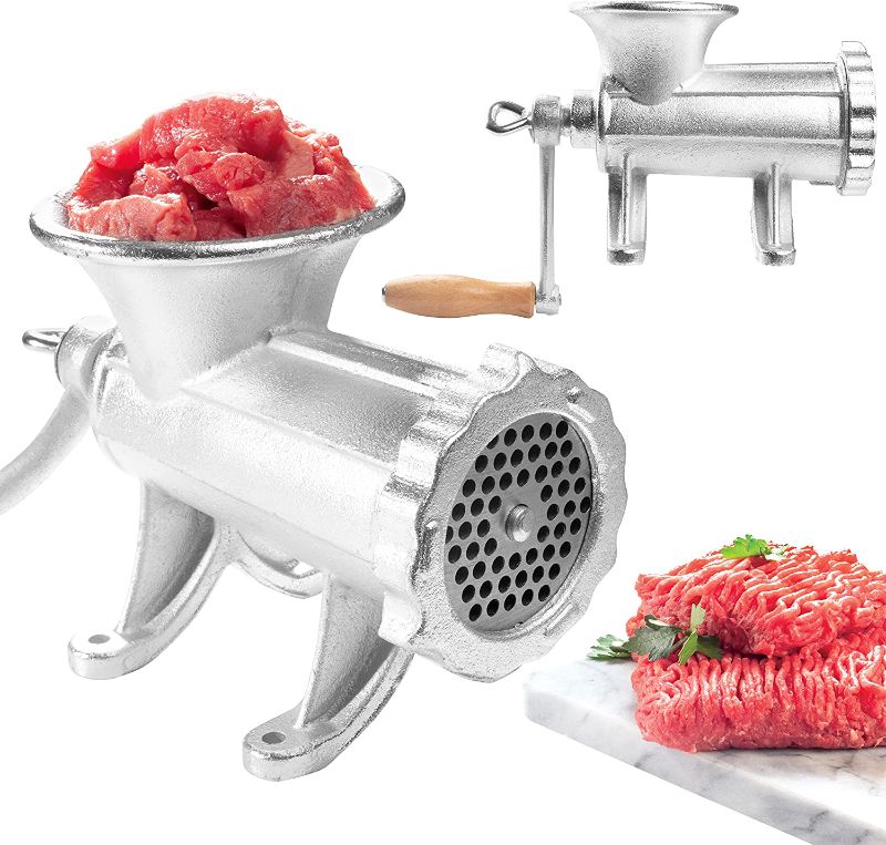 Photo 1 of Cast Iron Table Mount Meat Grinder - Mincer Includes Two 3/4" Cutting Disks and Sausage Stuffer Funnel, Heavy Duty