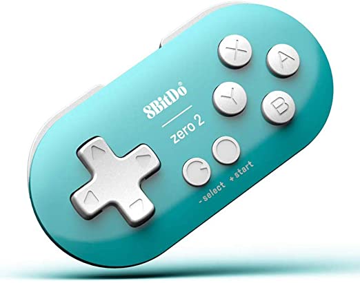 Photo 1 of 8Bitdo Zero 2 Mini Bluetooth Gamepad for Switch Windows Android MacOS Steam Raspberry Pi (Turquoise)