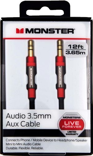 Photo 1 of Monster® Auxiliary Stereo Audio Cable 12ft