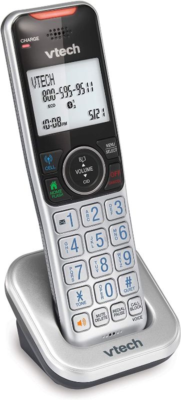 Photo 1 of VTech Accessory Handset with Bluetooth Connect to Cell and Smart Call Blocker, VS112-0 (Silver & Black)
