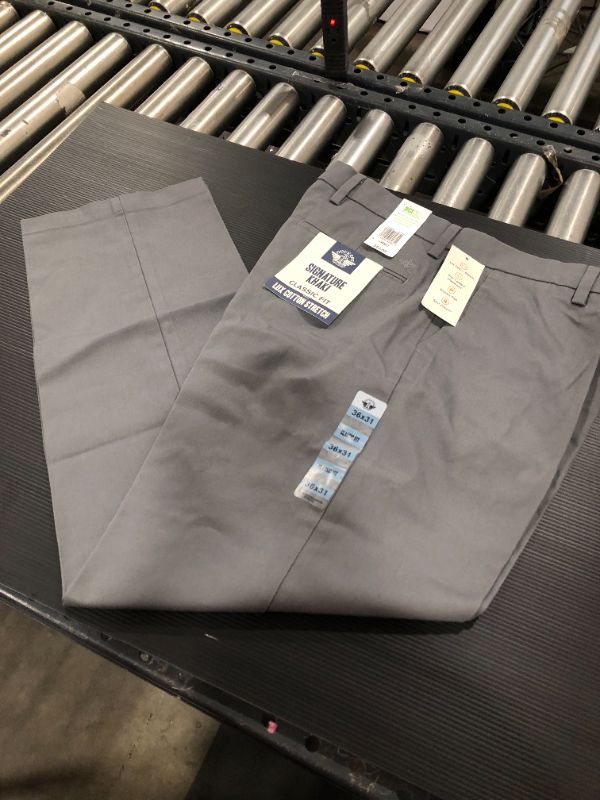 Photo 1 of Men's Dockers Signature Khaki Lux Classic-Fit Stretch Pants D3, Size: 36X31, Grey